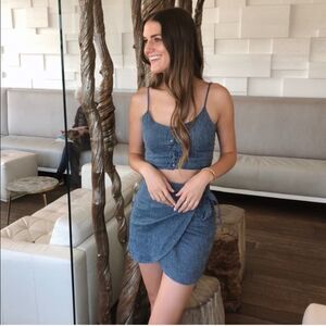 Amuse Society Blue Top & Skirt Set